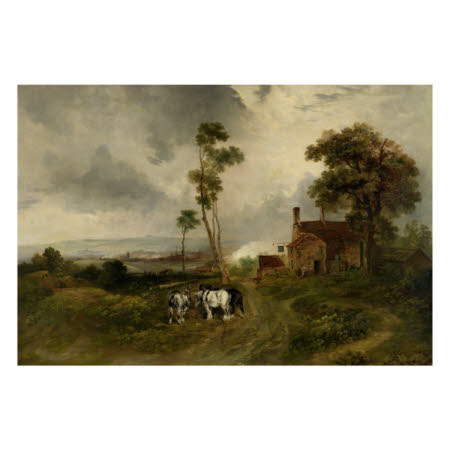 A View of Stoke-on-Trent, with 'The Jolly Potter' Public House and Horses in foreground 
