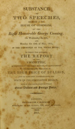 Substance of two speeches, delivered in the House of Commons, by the Right Honourable George ...
