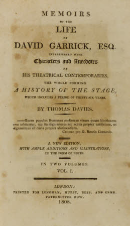 Memoirs of the life of David Garrick, esq. . interspersed with characters and anecdotes of his ...