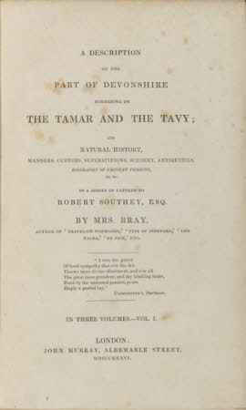A description of the part of Devonshire bordering on the Tamar and the Tavy; . its natural history, ...
