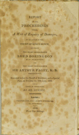 Report of the proceedings under a writ of enquiry of damages, . in an action in the Court of the ...