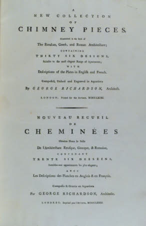 A new collection of chimney pieces, . ornamented in the style of the Etruscan, Greek, and Roman ...