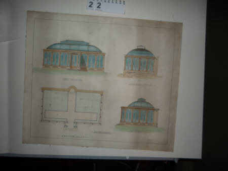 The design for a greenhouse at Kedleston Hall.