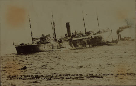 Wreck of the White Star Liner "Suevic" at The Lizard, Cornwall, March 17th 1907.