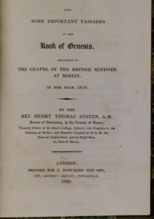Lectures upon some important passages in the Book of Genesis, . delivered in the Chapel of the ...