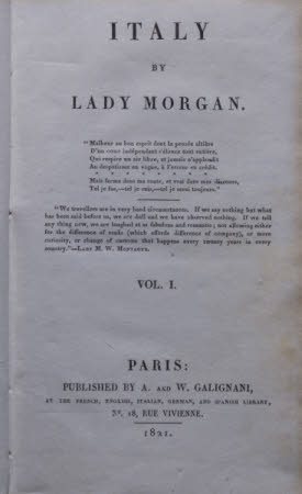 Italy by Lady Morgan.