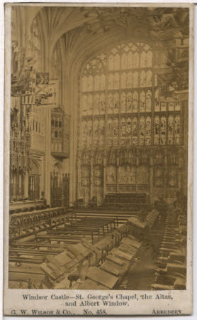 View of Windsor Castle St George's Chapel - the altar and Albert Window