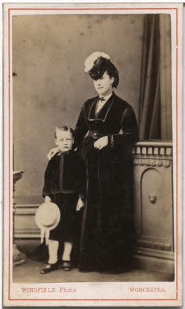 Portrait of a woman and a young boy
