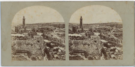 Stereograph view of Jerusalem from the chief tower of the citadel.