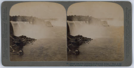 General view of the Falls from the New Steel Bridge - "Maid of the Mist" at landing - Niagara, USA