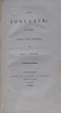 The sorcerer: a tale. . From the German of Veit Weber.
