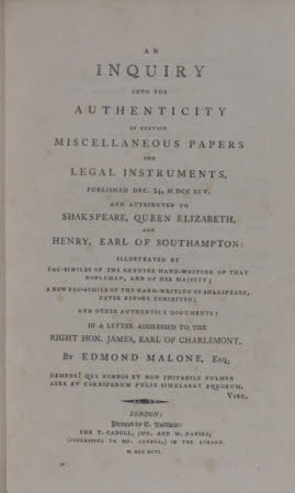 An inquiry into the authenticity of certain miscellaneous papers and legal instruments, . published ...