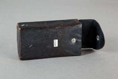 Black leather camera case.