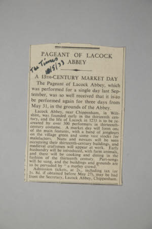 Newspaper cutting