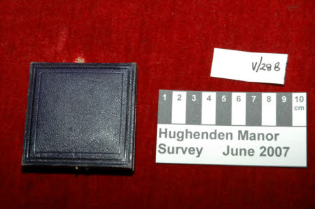 Hughenden Manor, 429255, blue leather box for medal of Lord George Bentinck, condition survey, 2007 © National Trust  / Theo Sturge
