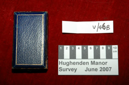 Hughenden Manor, 429273, blue leather box with gold tooling and metal case, condition survey, 2007 © National Trust  / Theo Sturge