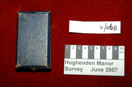 Hughenden Manor, 429273, blue leather box with gold tooling and metal case, condition survey, 2007 © National Trust  / Theo Sturge