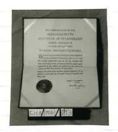 Appointment of WSC as Hon. Lecturer at Corporation of Massachusetts Inst. of Technology