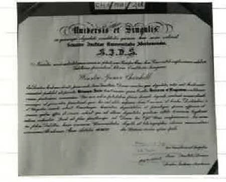 Awarded to WSC by Aberdeen University an Hon Doctorate 1946