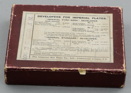 Box (empty) for Imperial Non Filter Orthochromatic photographic plates.