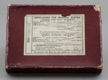 Box (empty) for Imperial Orthochromatic photographic plates.