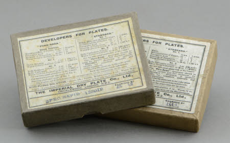 Two boxes (empty) for Imperial Special Rapid photographic plates.