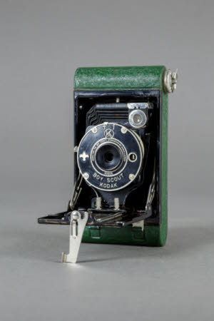 A Kodak Boy Scout miniature folding rollfilm camera.