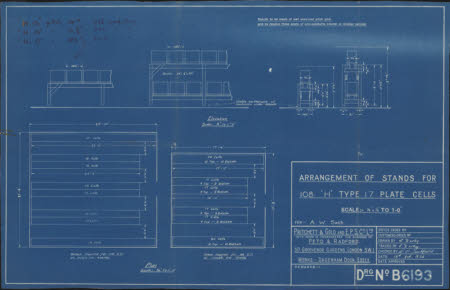 Arrangement of Stands for 108 'H' Type 17 Plate Cells