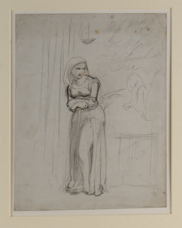 Woman standing by a Bed