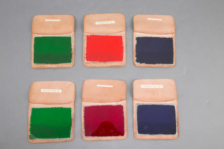 An Ilford Tri-colour filter set, in the original leather pouches.