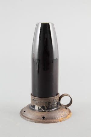 'Hock bottle' style candle illuminent darkroom safelight.