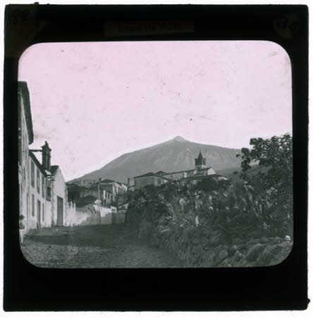 A cobbled street in a mountain village.