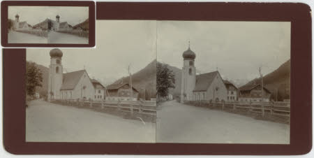 An onion domed church, near St Anton, Tyrol, Austria