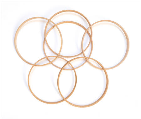 Three embroidery hoops.