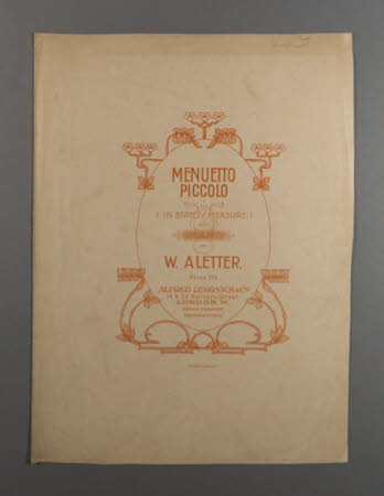 Menuetto piccolo. (In stately measure) pour piano par W. Aletter