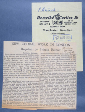 Newspaper cutting