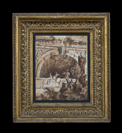 Figures disporting amidst Classical Ruins