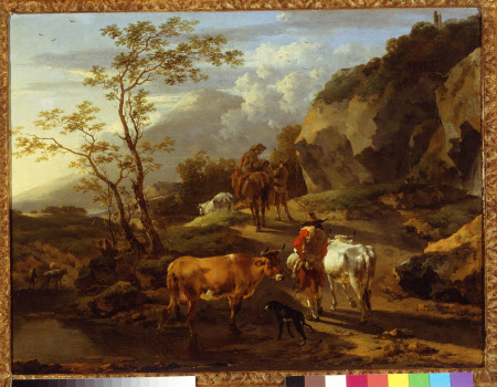 Herdsfolk retiring from a Watering-place at Eventide