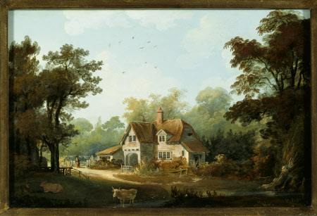 Seven Designs for a Picturesque Village: Design for a Thatched Cottage with Arched Entrance and ...