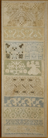 Italianate Border Patterns and a seated Angel next to a stylized Plant