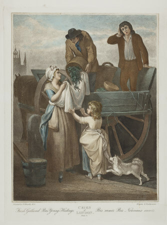 Cries of London. Fresh gathered peas, young Hastings pois ramés pois Nouveaux ecorcés (after ...